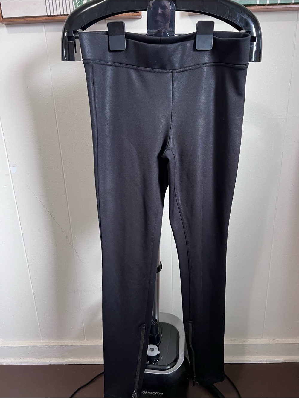 Free People Black Faux-Leather Leggings with Branded Tag